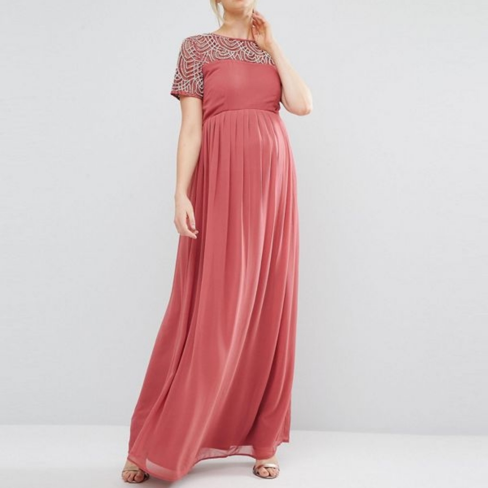 Maya Maternity Beaded Maxi